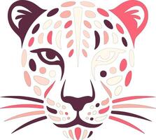Abstract Cheetah Head Pink Design vector