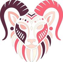 Stylized Tribal Urial Face Design vector