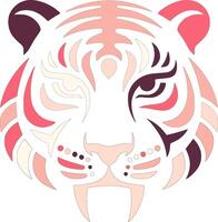 Pink Abstract Tiger Head Design vector