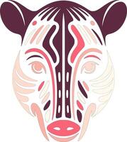 Sacred Tribal Malayan Tapir Face Design vector