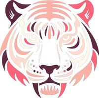 Stylized Tiger Head Art Design vector