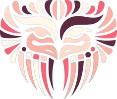 Abstract Owl Heart Art Design vector