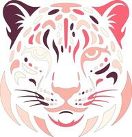 Tribal Snow Leopard Face Design vector