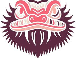 Ancient Tribal Bearded Dragon Face Design vector