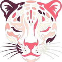 Tribal Clouded Leopard Face Design vector