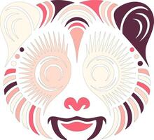 Ornate Tribal Slow Loris Face Design vector