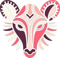 Powerful Stylized Tribal Oribi Face Design vector