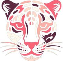 Iconic Tribal Clouded Leopard Face Design vector
