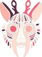Ancient Stylized Tribal Klipspringer Face Design vector