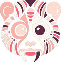 Powerful Tribal Slow Loris Face Design vector