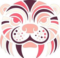 Elegant Tribal Giant Otter Face Design vector