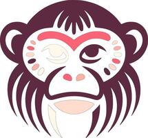 Mystical Tribal Spider Monkey Face Design vector