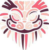Powerful Tribal Basilisk Lizard Face Design vector
