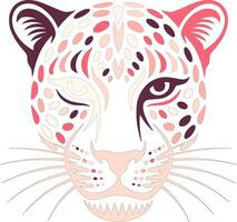 Abstract Leopard Head Pink Design vector