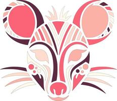 Ancient Tribal Mouse Deer Face Design vector
