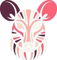 Mystical Tribal Mouse Deer Face Design vector