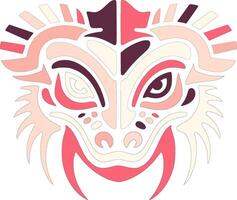 Traditional Tribal Basilisk Lizard Face Design vector