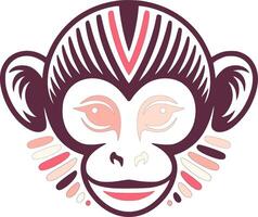 Decorated Tribal Squirrel Monkey Face Design vector