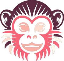 Fierce Tribal Squirrel Monkey Face Design vector