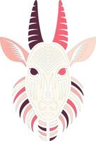 Mystical Stylized Tribal Sitatunga Face Design vector