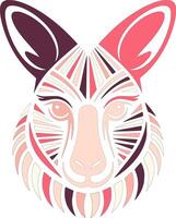 Stylized Tribal Wallaby Face Design vector