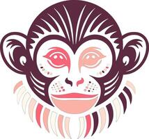 Sacred Tribal Squirrel Monkey Face Design vector