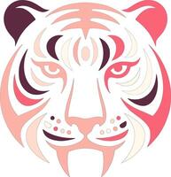 Stylized Tiger Head Abstract Design vector
