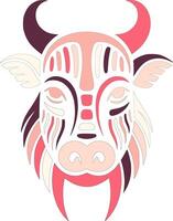 Stylized Tribal Takin Face Design vector