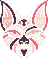 Ancient Stylized Tribal Bat Face Design vector