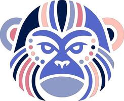 Elegant Tribal Titi Monkey Face Design vector