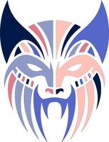 Stylized Tribal Wolverine Face Design vector