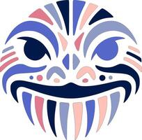 Sacred Tribal Fire Salamander Face Design vector