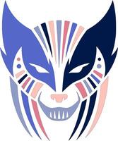 Mystical Stylized Tribal Wolverine Face Design vector