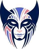 Ancient Stylized Tribal Wolverine Face Design vector