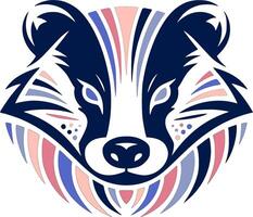 Stylized Tribal Badger Face Design vector