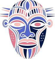 Ancient Stylized Tribal Bongo Face Design vector