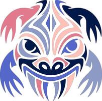 Ancient Tribal Giant Salamander Face Design vector