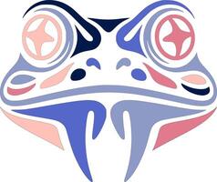 Decorated Redeyed Tree Frog Face Design vector