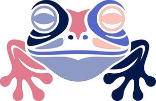 Fierce Tribal Glass Frog Face Design vector