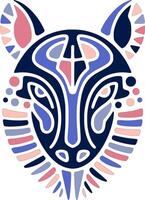 Mystical Stylized Tribal Armadillo Face Design vector