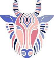 Ancient Stylized Tribal Nilgai Face Design vector