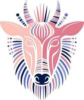 Mystical Stylized Tribal Nilgai Face Design vector