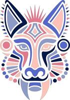 Ancient Stylized Tribal Thar Face Design vector