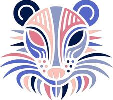 Iconic Tribal Tree Shrew Face Design vector