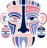 Mystical Stylized Tribal Thar Face Design vector