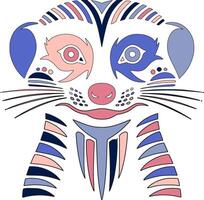 Ancient Stylized Tribal Meerkat Face Design vector