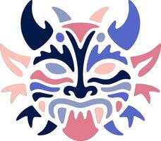 Powerful Tribal Thorny Devil Face Design vector