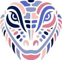 Decorated Tribal Monitor Lizard Face Design vector