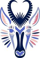 Stylized Tribal Pronghorn Face Design vector