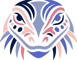 Sacred Tribal Monitor Lizard Face Design vector